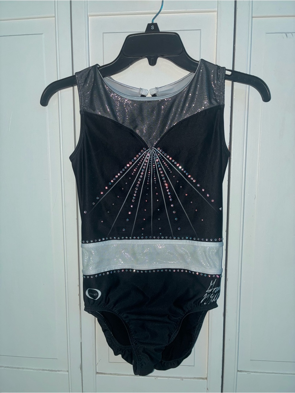 Black and Silver Sparkle Women's Gymnastics Leotard